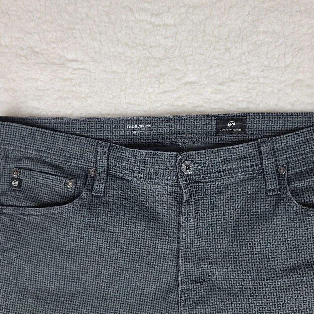 AG‎ Adriano Goldschmied Pants Mens 38x34 Gray Black The Everett Slim Straight